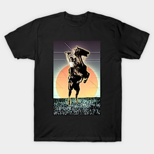 Cowboy Riding Horse with Sunset T-Shirt